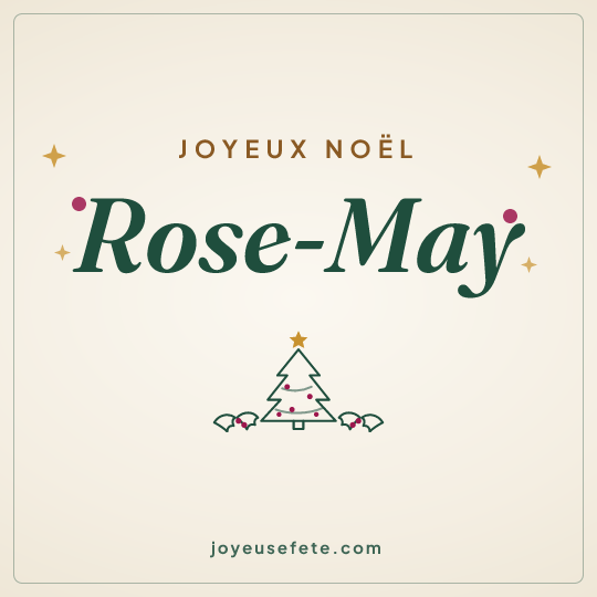 Image carrée « Joyeux Noël Rose-May » pour WhatsApp