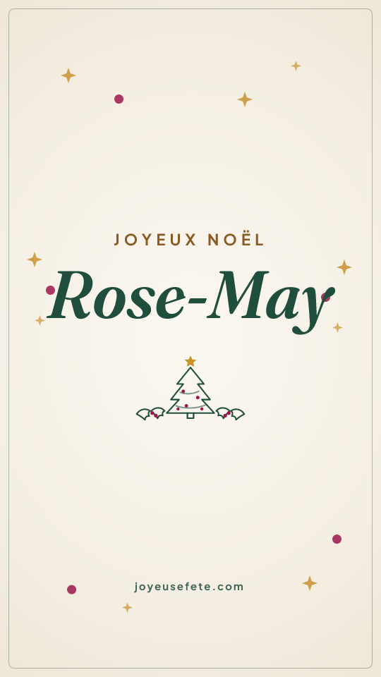 Image « Joyeux Noël Rose-May » au format story