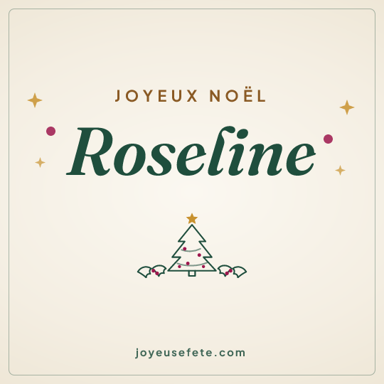 Image carrée « Joyeux Noël Roseline » pour WhatsApp