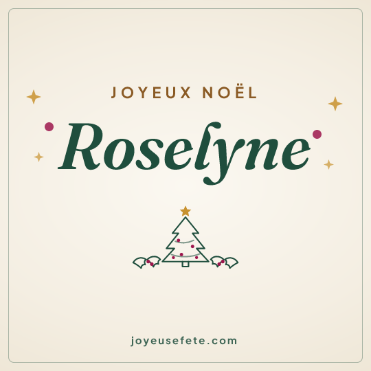 Image carrée « Joyeux Noël Roselyne » pour WhatsApp