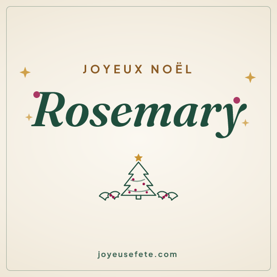 Image carrée « Joyeux Noël Rosemary » pour WhatsApp