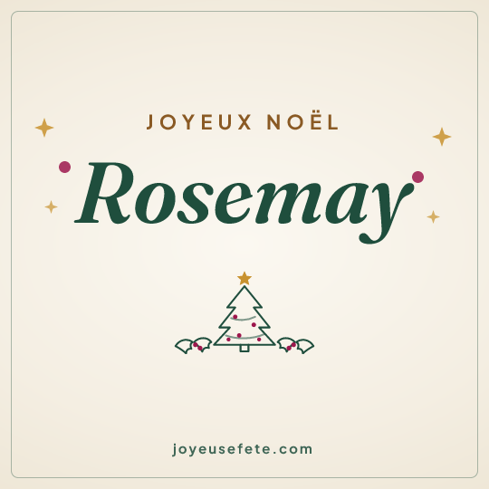 Image carrée « Joyeux Noël Rosemay » pour WhatsApp