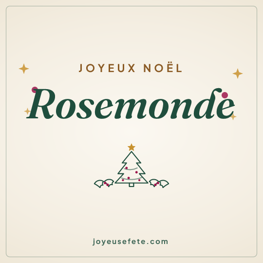 Image carrée « Joyeux Noël Rosemonde » pour WhatsApp
