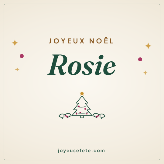 Image carrée « Joyeux Noël Rosie » pour WhatsApp