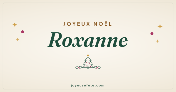 Image « Joyeux Noël Roxanne » au format large