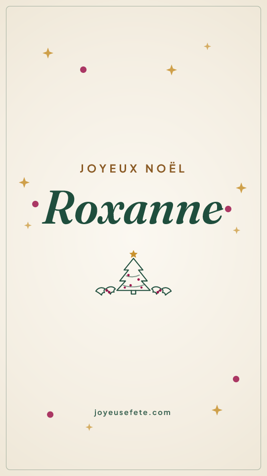 Image « Joyeux Noël Roxanne » au format story