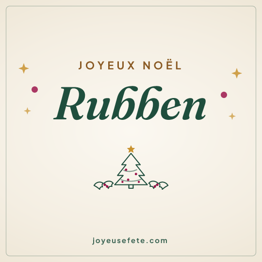 Image carrée « Joyeux Noël Rubben » pour WhatsApp