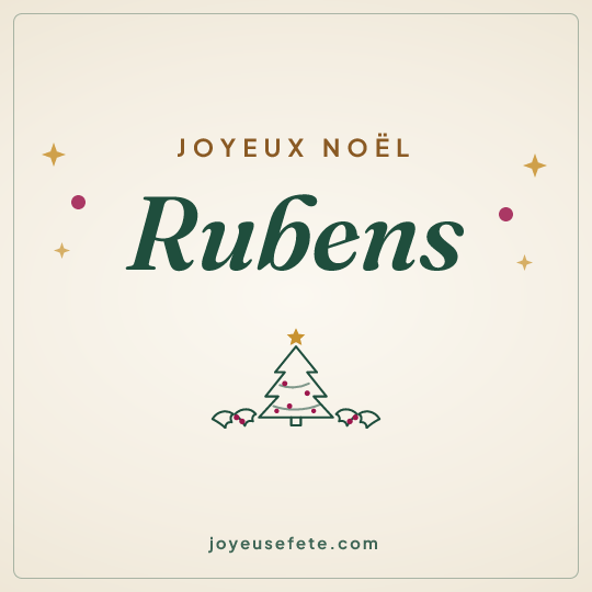 Image carrée « Joyeux Noël Rubens » pour WhatsApp
