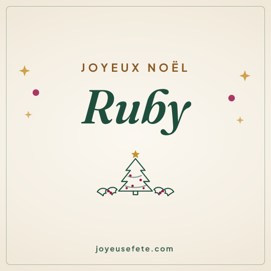 Image carrée « Joyeux Noël Ruby » pour WhatsApp