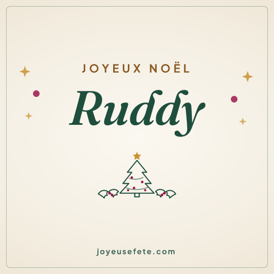 Image carrée « Joyeux Noël Ruddy » pour WhatsApp