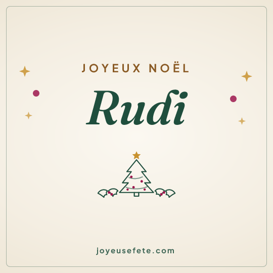 Image carrée « Joyeux Noël Rudi » pour WhatsApp