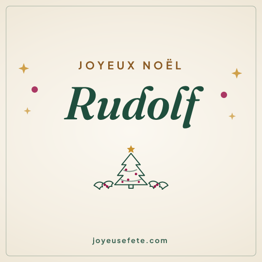 Image carrée « Joyeux Noël Rudolf » pour WhatsApp