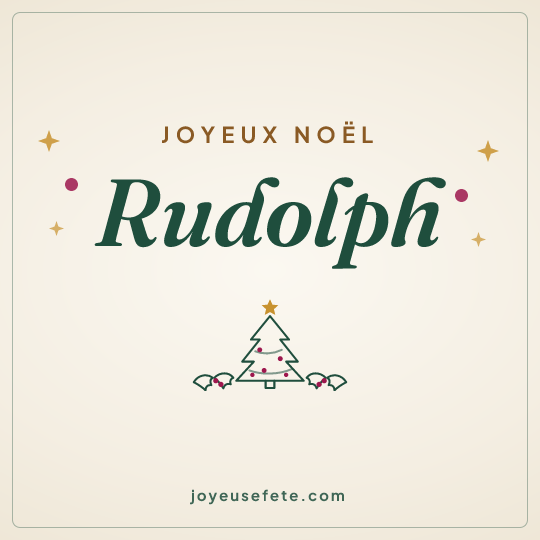 Image carrée « Joyeux Noël Rudolph » pour WhatsApp