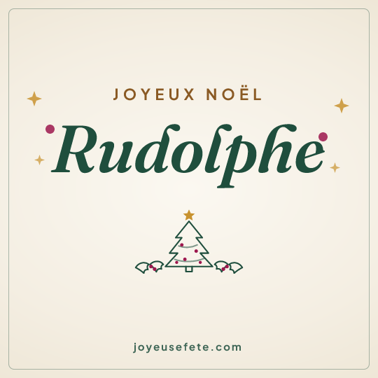 Image carrée « Joyeux Noël Rudolphe » pour WhatsApp