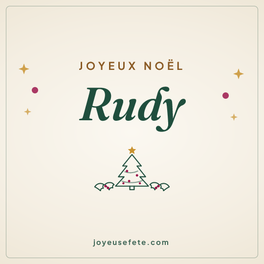 Image carrée « Joyeux Noël Rudy » pour WhatsApp