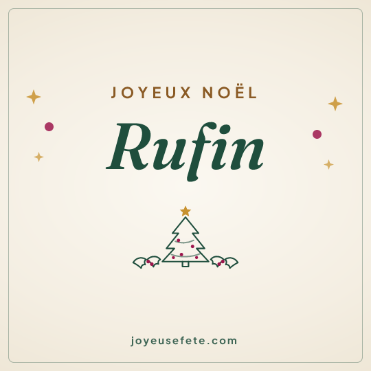 Image carrée « Joyeux Noël Rufin » pour WhatsApp