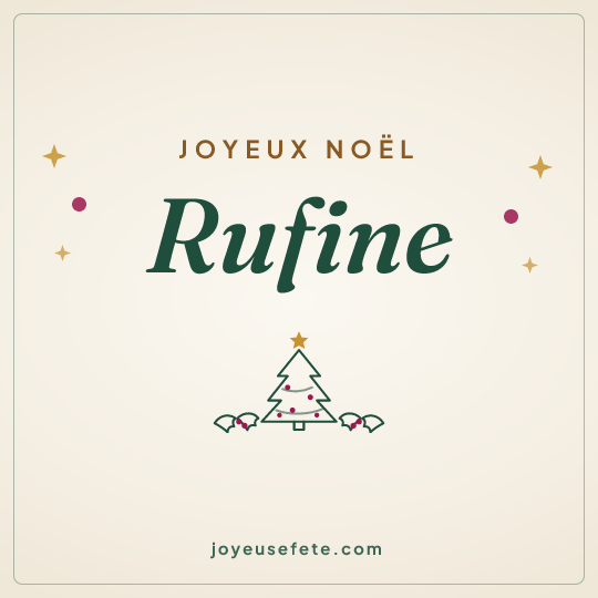 Image carrée « Joyeux Noël Rufine » pour WhatsApp