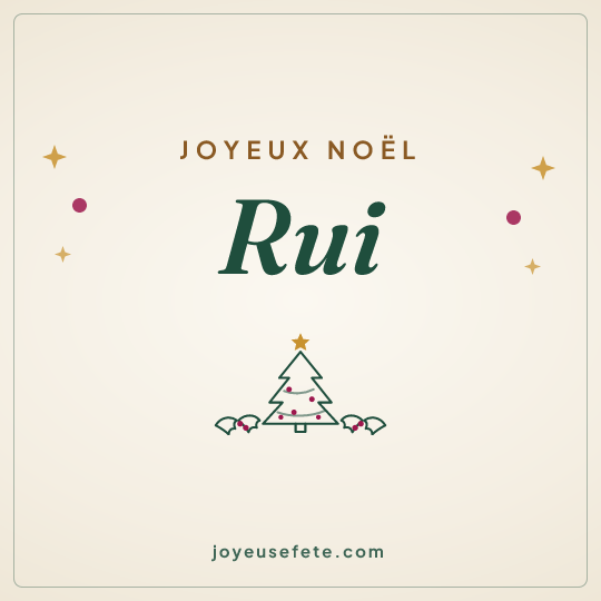 Image carrée « Joyeux Noël Rui » pour WhatsApp