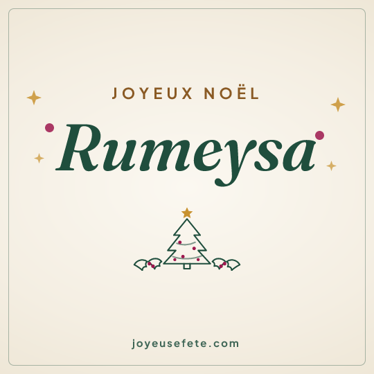 Image carrée « Joyeux Noël Rumeysa » pour WhatsApp