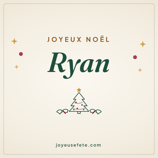 Image carrée « Joyeux Noël Ryan » pour WhatsApp