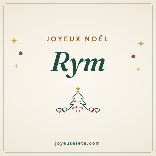 Image carrée « Joyeux Noël Rym » pour WhatsApp