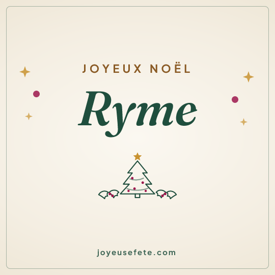 Image carrée « Joyeux Noël Ryme » pour WhatsApp