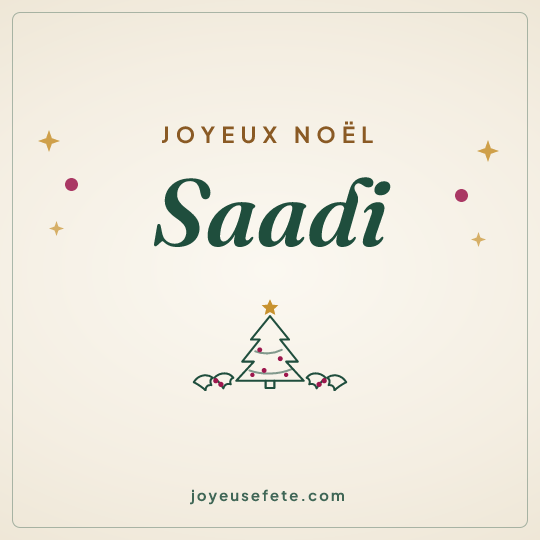 Image carrée « Joyeux Noël Saadi » pour WhatsApp