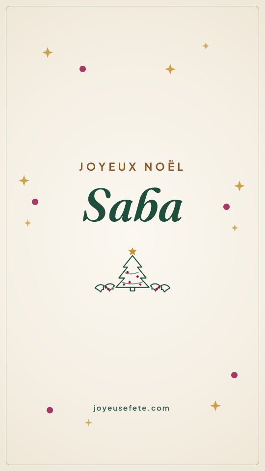 Image « Joyeux Noël Saba » au format story