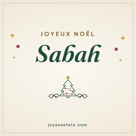 Image carrée « Joyeux Noël Sabah » pour WhatsApp