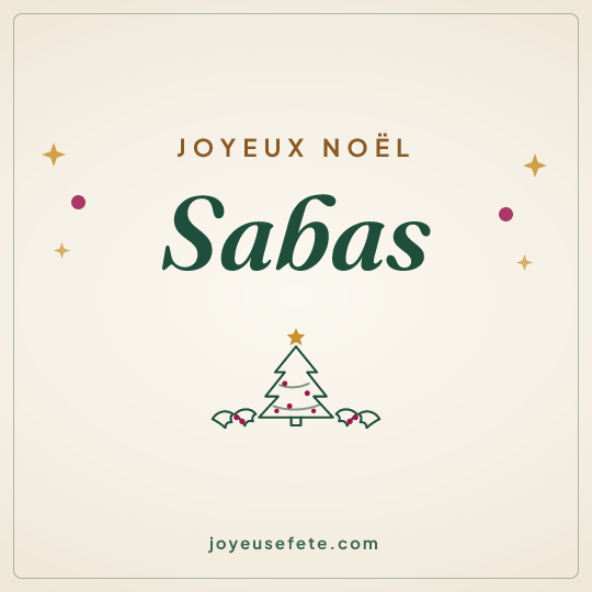 Image carrée « Joyeux Noël Sabas » pour WhatsApp