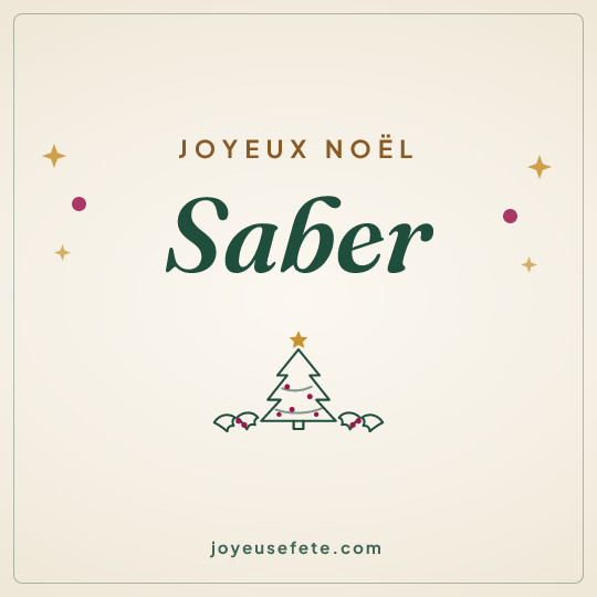 Image carrée « Joyeux Noël Saber » pour WhatsApp
