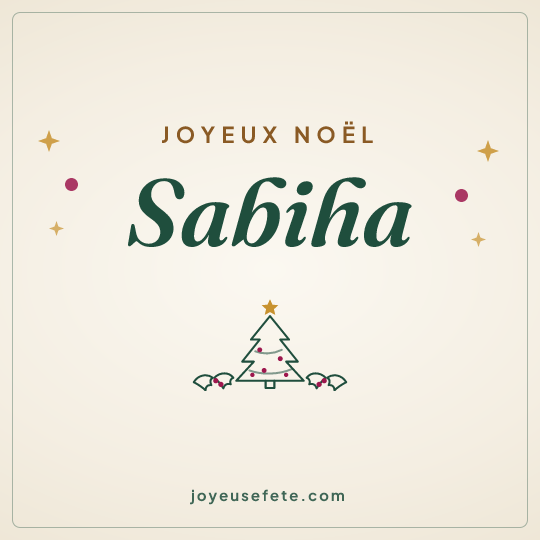 Image carrée « Joyeux Noël Sabiha » pour WhatsApp