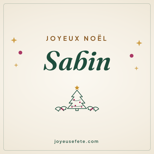 Image carrée « Joyeux Noël Sabin » pour WhatsApp