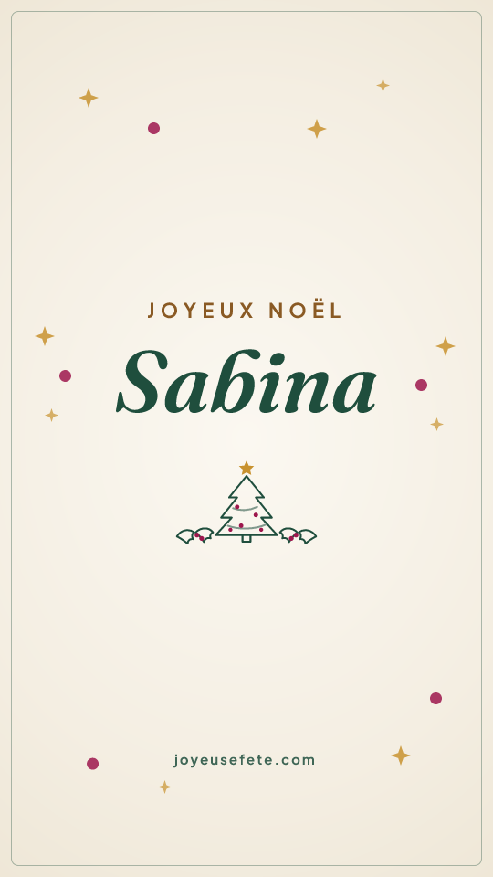 Image « Joyeux Noël Sabina » au format story