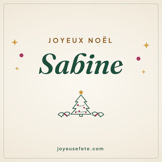 Image carrée « Joyeux Noël Sabine » pour WhatsApp