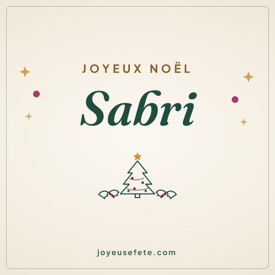 Image carrée « Joyeux Noël Sabri » pour WhatsApp