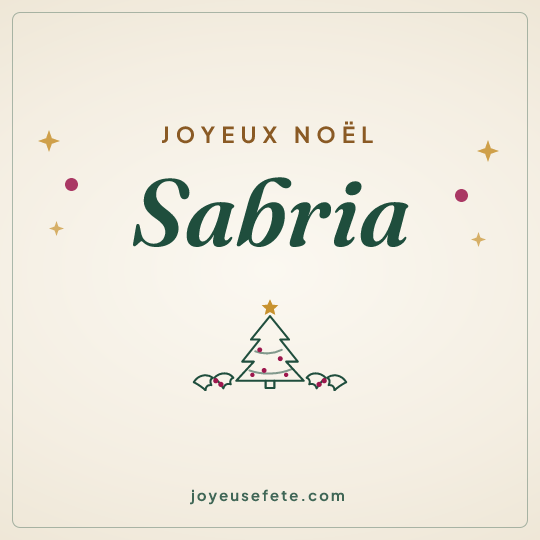 Image carrée « Joyeux Noël Sabria » pour WhatsApp