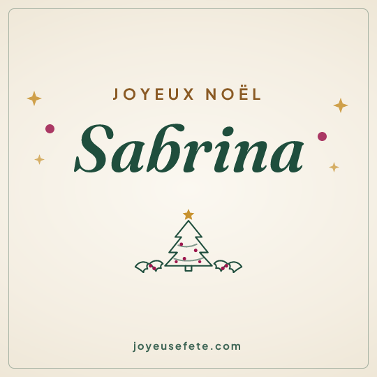 Image carrée « Joyeux Noël Sabrina » pour WhatsApp