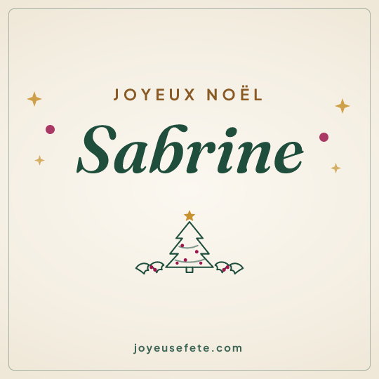 Image carrée « Joyeux Noël Sabrine » pour WhatsApp