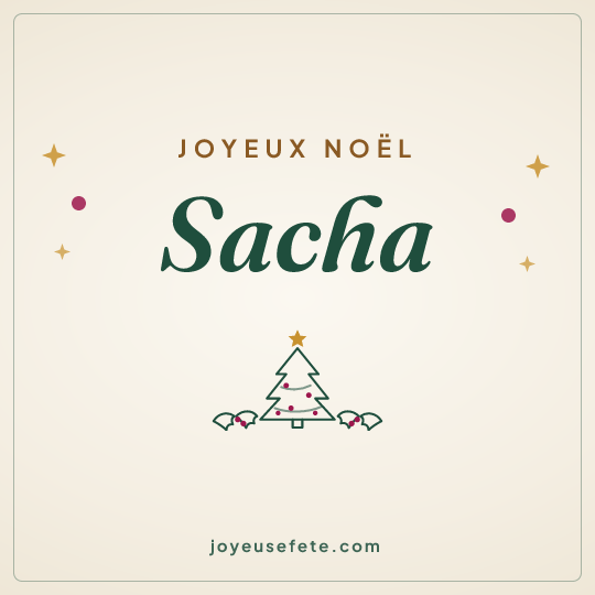 Image carrée « Joyeux Noël Sacha » pour WhatsApp
