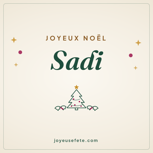 Image carrée « Joyeux Noël Sadi » pour WhatsApp