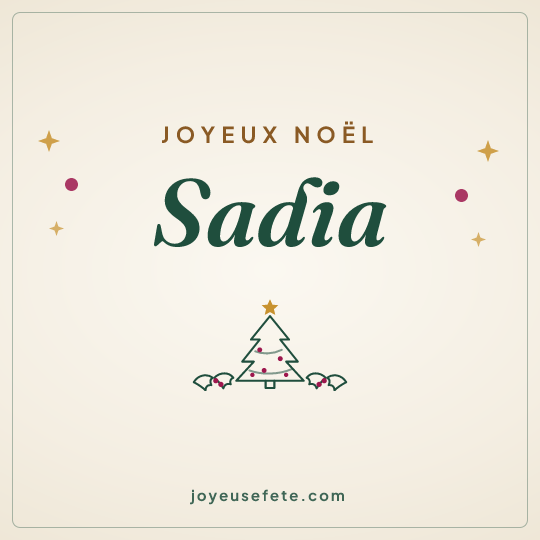 Image carrée « Joyeux Noël Sadia » pour WhatsApp