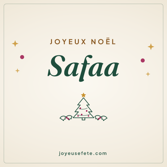 Image carrée « Joyeux Noël Safaa » pour WhatsApp