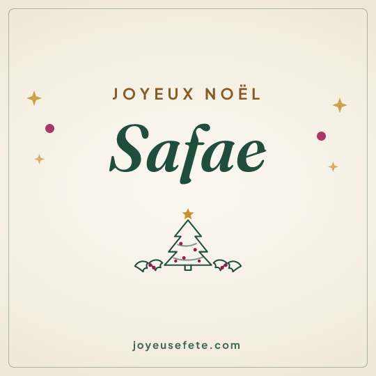 Image carrée « Joyeux Noël Safae » pour WhatsApp
