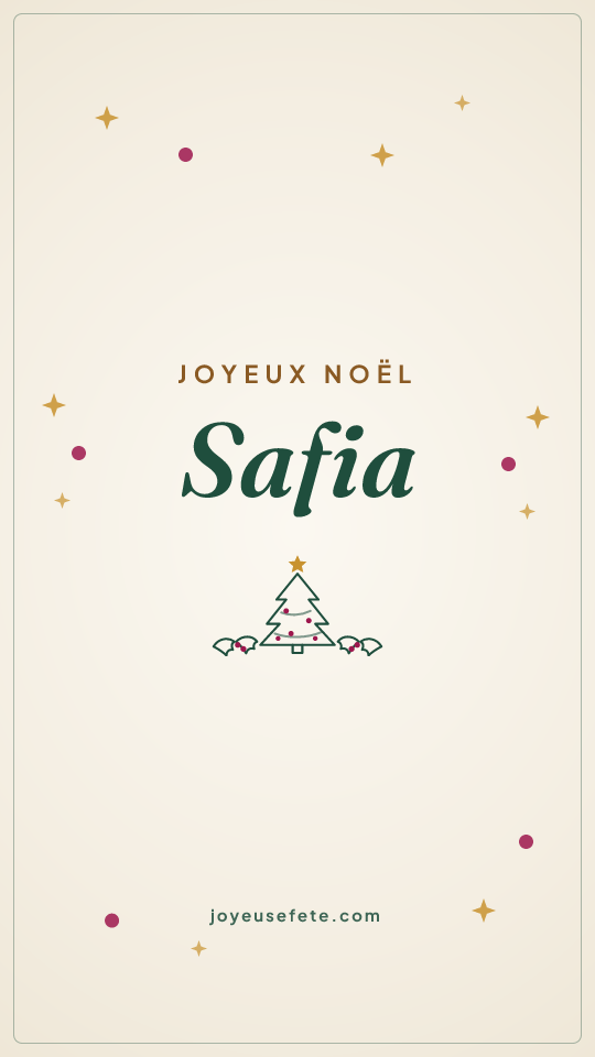 Image « Joyeux Noël Safia » au format story