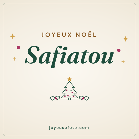 Image carrée « Joyeux Noël Safiatou » pour WhatsApp
