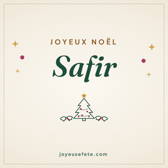 Image carrée « Joyeux Noël Safir » pour WhatsApp
