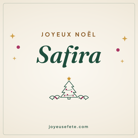 Image carrée « Joyeux Noël Safira » pour WhatsApp