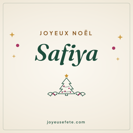 Image carrée « Joyeux Noël Safiya » pour WhatsApp