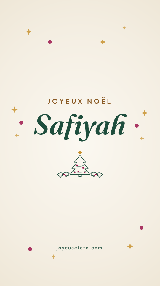 Image « Joyeux Noël Safiyah » au format story